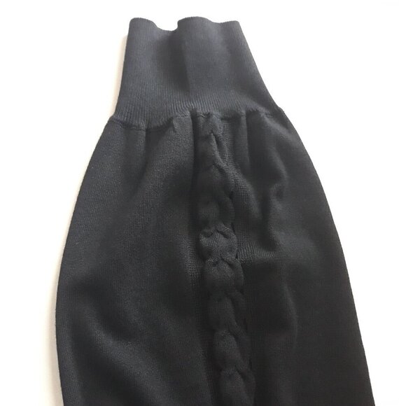 NWT Chico's Fancy Stitch Cutout Open Front Longline Sweater Cardigan Black XXL - Picture 3 of 7